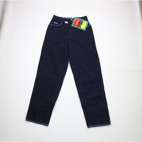 NOS Vtg 90s Major Damage Mens 30x33 Streetwear Baggy Fit Flip Cuff Denim Jeans